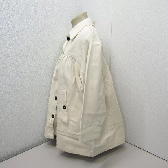 NEW ANTHROPOLOGIE x MAEVE Women's Jacket 3/4 Sleeve Swing Ivory Size M - Picture 3 of 7